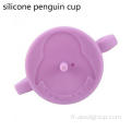 Entraînement pour bébé Boire la tasse de pingouin en silicone de paille en paille